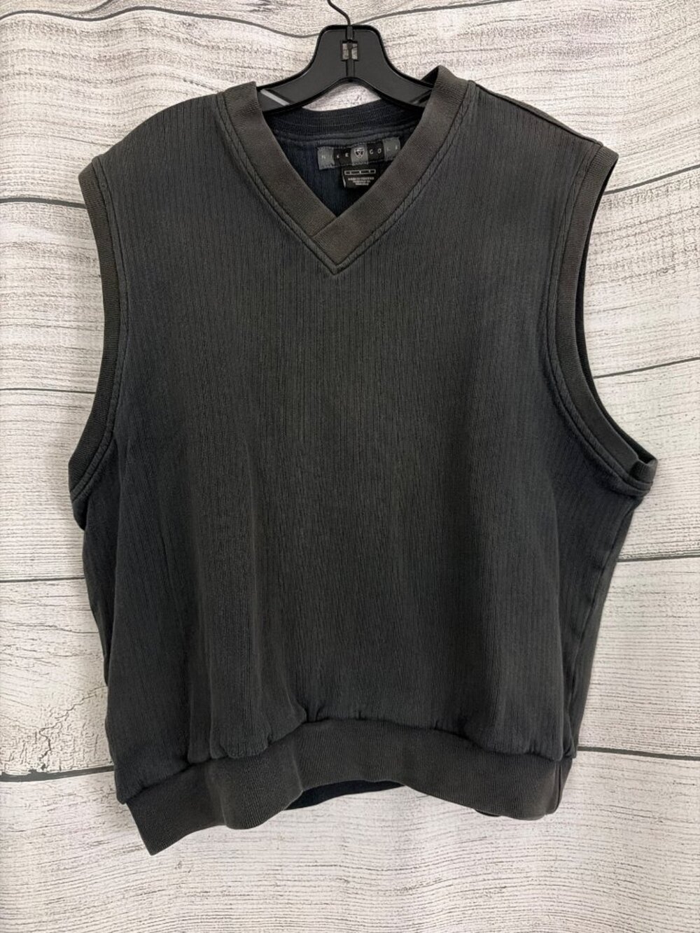 Mens Vintage Nike Golf Black Sleeveless V-Neck Sweater Size L